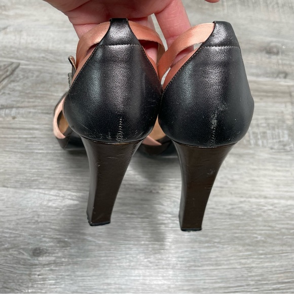 Rene Caovilla Satin Heels with Swarovski Crystals Pink/Brown Size 40 or US10 - Picture 7 of 9